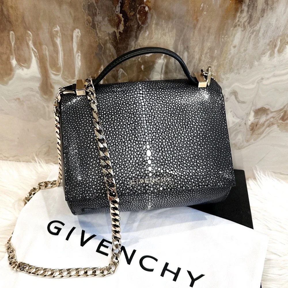 $5k Givenchy Mini Stingray Galuchat Pandora Box Chain Bag - Picture 9 of 13